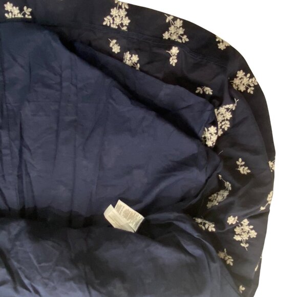 Ann Taylor Floral tiered heavily Embroidered Navy Blue Midi Dress Size 2 NWT - Picture 6 of 12